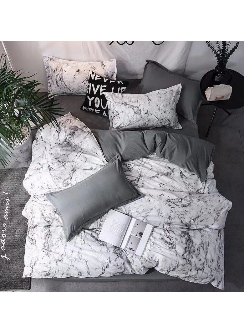 AL RAID Super King Size Bed Sheet Set - 6-Piece Bedding Set Includes Duvet Cover, Fitted Sheet, and 4 Pillowcases - Soft, Durable, and Breathable Luxury for All Seasons in Elegant Set 220x240cm