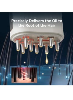 Uwals Electric Scalp Massager - Hair Oiling Applicator for Hair Treatment Growth, Hair Oil Dispenser for Hair Growth Fluid Essential Oil Serum (Beige)  - Image 2
