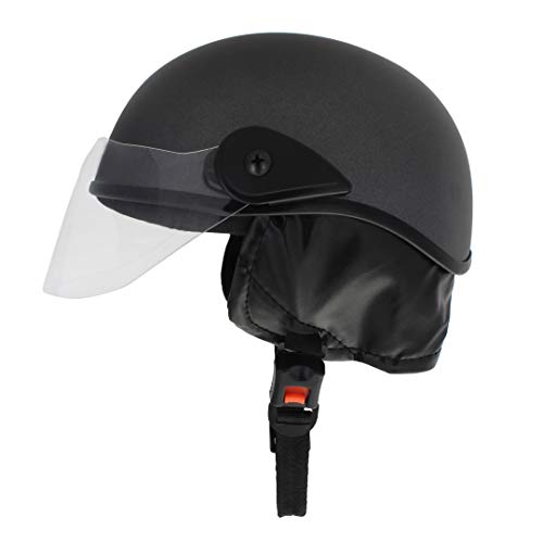 Western Era Half Helmet with Clear Visor for Men & Women ||Safety & Comfort|| Stylish Enhanced Design || (Large, Grey Matte) (Non-Motorized) - Image 1