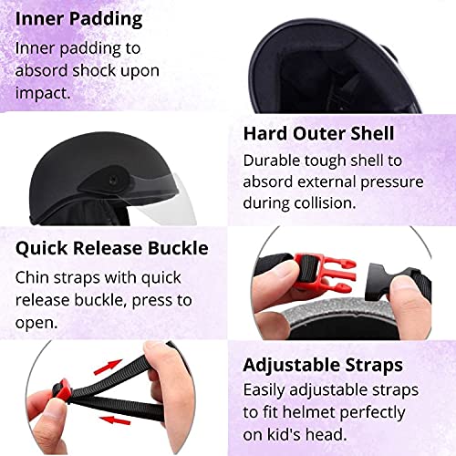 Western Era Half Helmet with Clear Visor for Men & Women ||Safety & Comfort|| Stylish Enhanced Design || (Large, Grey Matte) (Non-Motorized) - Image 4