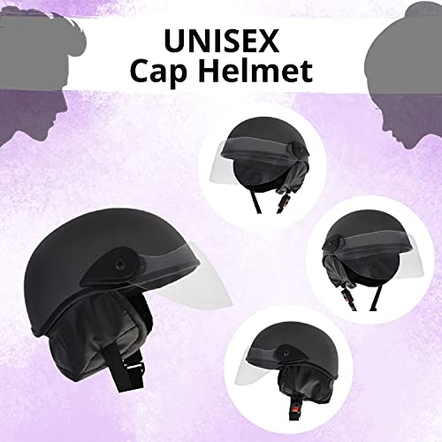 Western Era Half Helmet with Clear Visor for Men & Women ||Safety & Comfort|| Stylish Enhanced Design || (Large, Grey Matte) (Non-Motorized) - Image 3