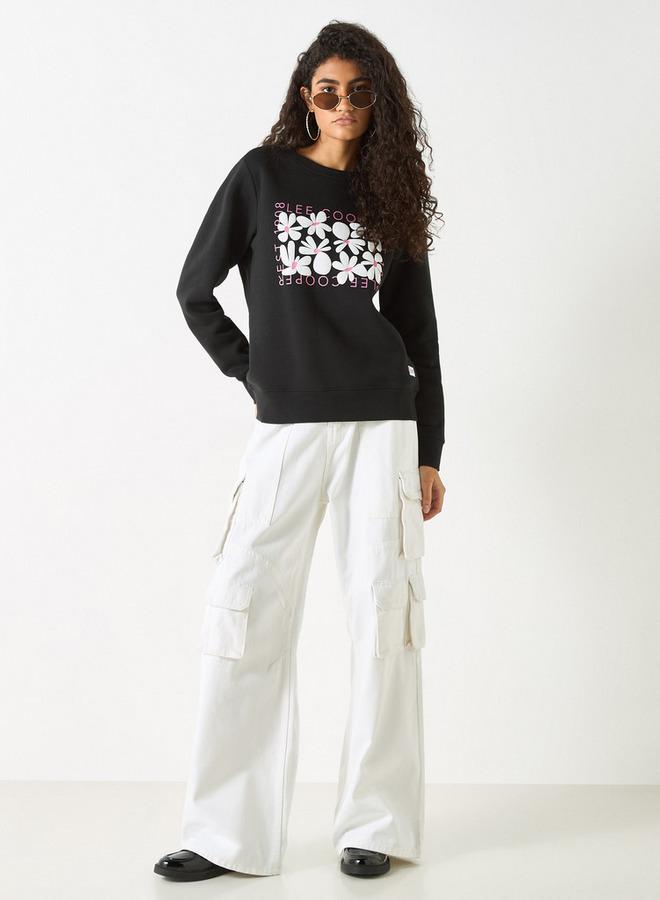 لي كوبر سويت شيرت بأكمام طويلة بتفاصيل شعار من لي كوبر - Image 2