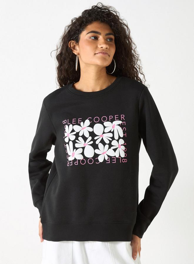 لي كوبر سويت شيرت بأكمام طويلة بتفاصيل شعار من لي كوبر - Image 1