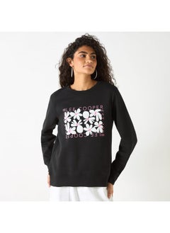 Lee Cooper Lee Cooper Logo Embossed Sweatshirt with Long Sleeves  - Image 1