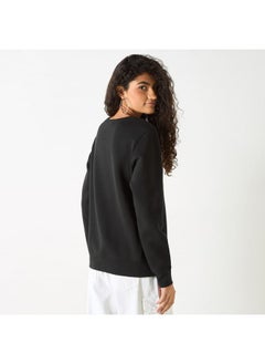 Lee Cooper Lee Cooper Logo Embossed Sweatshirt with Long Sleeves  - Image 3