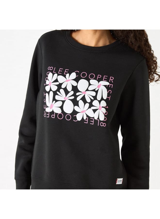 Lee Cooper Lee Cooper Logo Embossed Sweatshirt with Long Sleeves  - Image 4