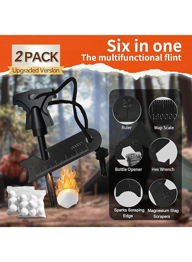 Oasisgalore 2Pcs Magnesium Fire Starter With Striker Fire Starter Kit Waterproof Tinder And Steel Fire Striker For Camping Hiking And Emergency  - Image 5