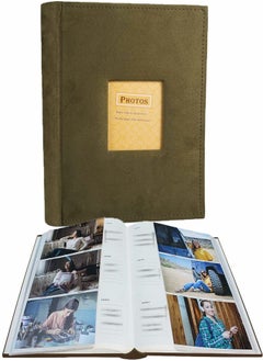 HomarKet 4x6 300 Wedding and Baby Photo Album with Memo Green  - Image 1