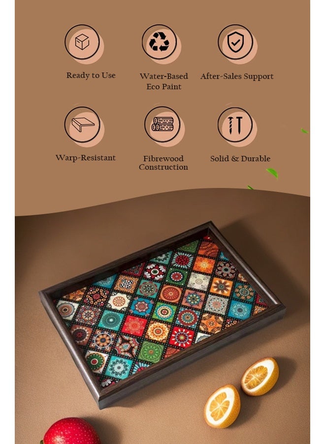 Sunnaltree Rectangle Serving Tray, 3PCS Decorative Tray, Elegant and Luxurious Jewelry Ornament Entrance Storage Plate, Luxury Wooden Leather Tray for Home, Living Room, Bathroom, Best Housewarming/Gift , Decorative Accessory - Image 4