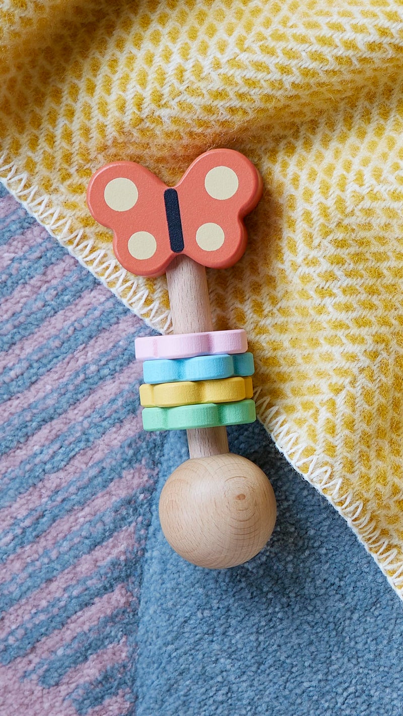 Petit Collage Butterfly Wooden Shaker - Image 3