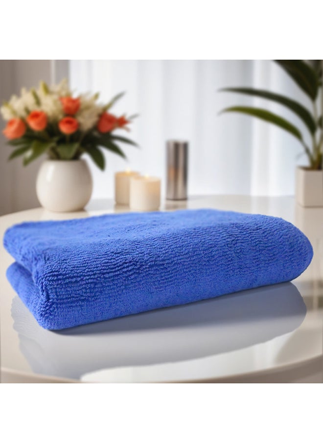Hotel Linen Klub حصيرة استحمام / حوض استحمام فندق لينين كلوب 1 قطعة فاخرة - 100% قطن 900 غم / م2 شريط دابي دوبي حلقي - سوبر ناعم، سريع الجفاف، امتصاص عالي، الحجم: 50 × 80 سم، أزرق ملكي  - Image 4