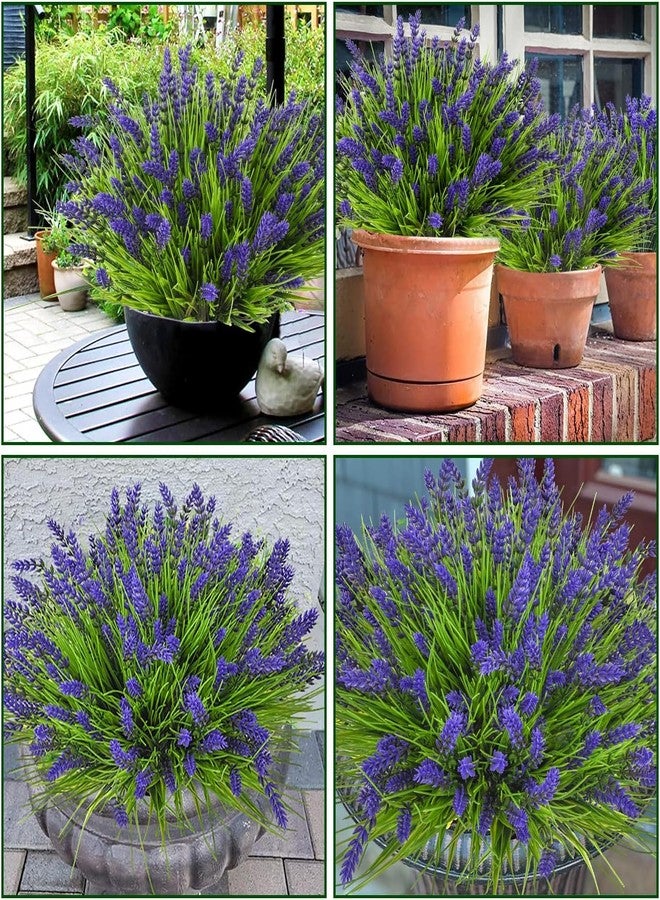 trytuny Artificial Plants Outdoor, 20PCS Lavender Artificial Flowers,Fake Plants Plastic Faux Flowers,UV Resistant Fake Flowers No Fade Faux Plastic Plants for Outdoor Planters for Home Garden - Image 5