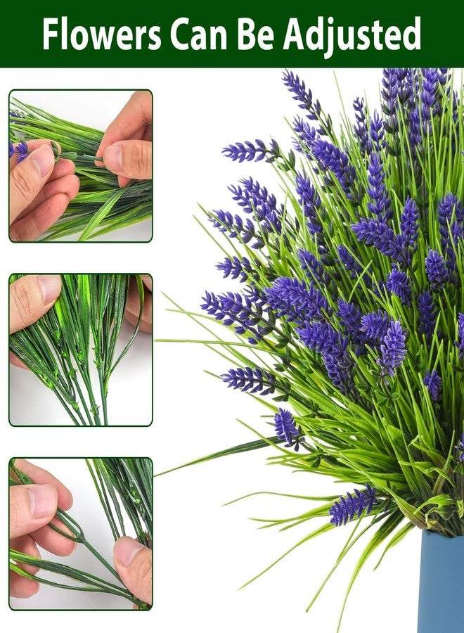 trytuny Artificial Plants Outdoor, 20PCS Lavender Artificial Flowers,Fake Plants Plastic Faux Flowers,UV Resistant Fake Flowers No Fade Faux Plastic Plants for Outdoor Planters for Home Garden - Image 2