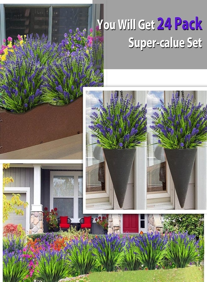 trytuny Artificial Plants Outdoor, 20PCS Lavender Artificial Flowers,Fake Plants Plastic Faux Flowers,UV Resistant Fake Flowers No Fade Faux Plastic Plants for Outdoor Planters for Home Garden - Image 3