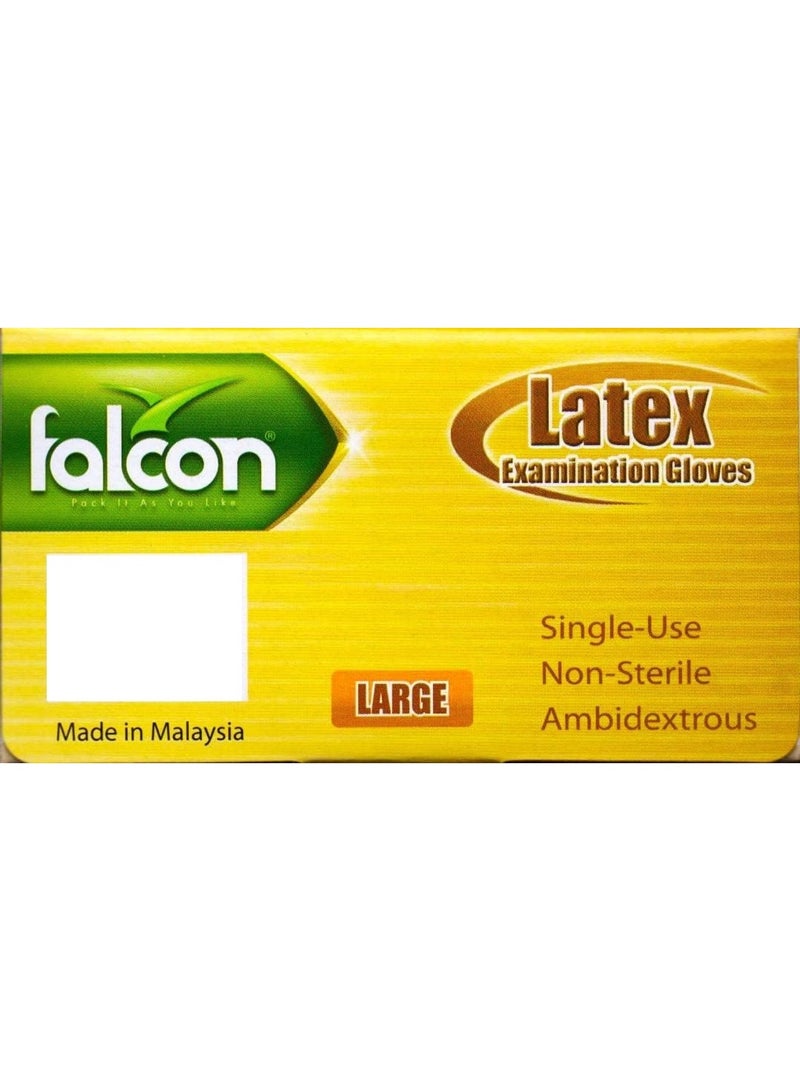 Falcon Large Latex Gloves With Powder Pre Powdered 100 Pcs - Image 4