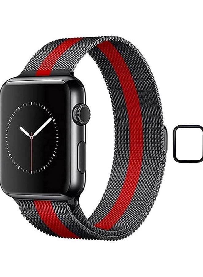 Compatible with Apple Watch Band 42mm for Women and Men, Magnetic Metal Stainless Steel Strap Wristband Compatible for iWatch Ultra series - Image 2