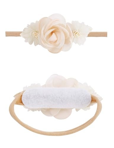 ANHDM Baby Girl First Birthday Outfit Cake Smash Short Sleeve Tulle Dresses 1st Birthday Dress with Flower Headband, White, 12 Months=Tag 90 - Image 4