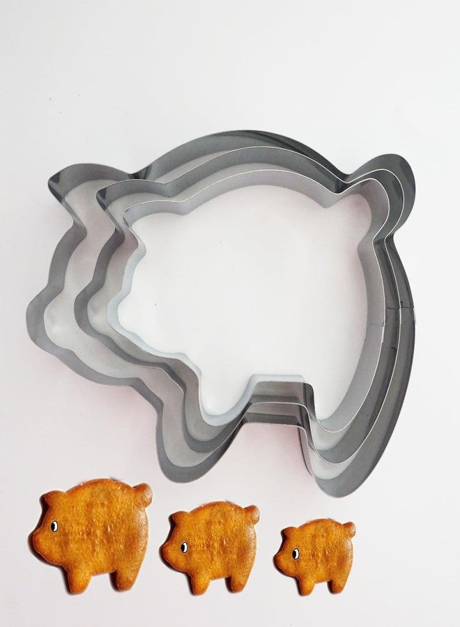 Heluok Mexican Piggy Cookie Cutters, Metal Gingerbread Piggy Marranitos Cookie Cutter, Pig Shaped Pig Cookie Cutter for Baking, 3 Sizes Large/Medium/Small (4.5Inch/ 3.8Inch/ 3.3Inch) - Image 1