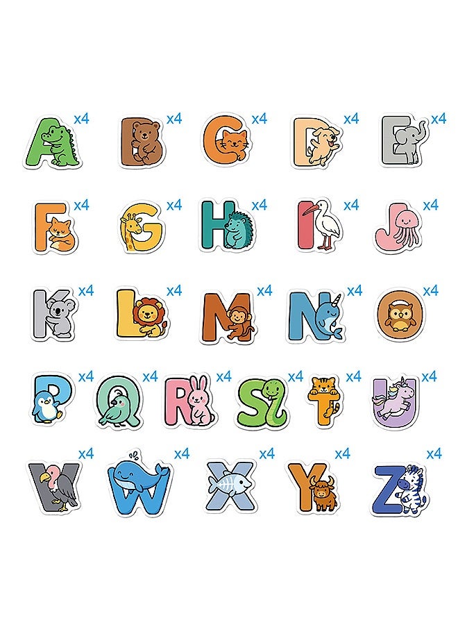 MXN 104 Pcs Alphabet ABC Stickers Vinyl Waterproof Cute Animal Colorful Letter Sticker, Self-Adhesive Dinosaurs Ocean Animals Insects Stickers for Decorative Scrapbooking Calendar, Kids Boys DIY Gift - Image 3