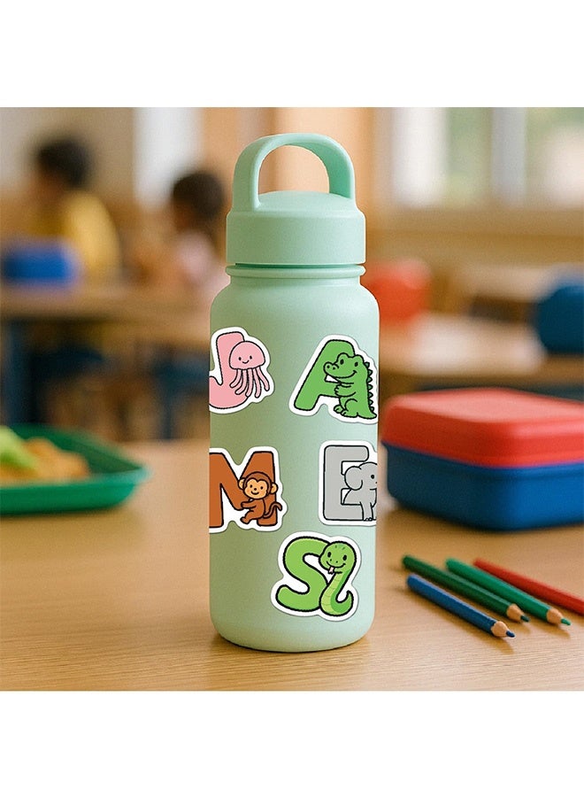 MXN 104 Pcs Alphabet ABC Stickers Vinyl Waterproof Cute Animal Colorful Letter Sticker, Self-Adhesive Dinosaurs Ocean Animals Insects Stickers for Decorative Scrapbooking Calendar, Kids Boys DIY Gift - Image 4