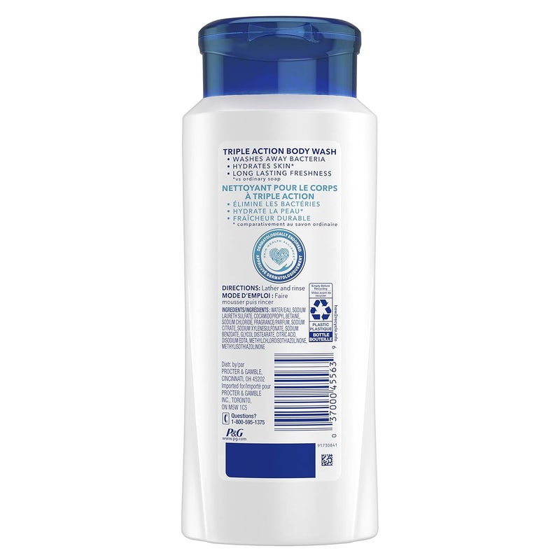 Safeguard Body Wash Triple Action Deep Cleansing Fresh Clean Scent 21 FL Oz - Image 2