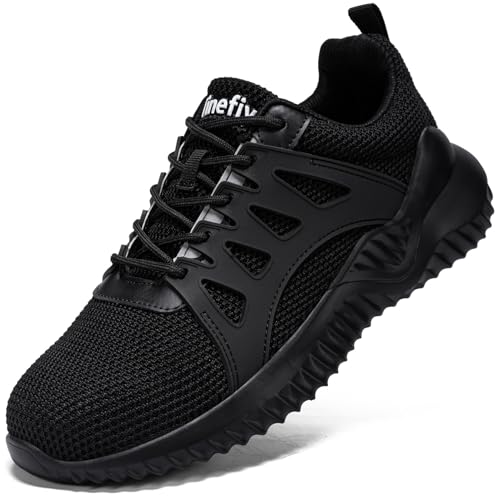 Tinefiy Steel Toe Shoes for Women Lightweight Comfortable Slip Resistant Composite Toe Safety Work Sneakers Cushion Puncture Proof Indestructible Shoe Size 10 - Image 1