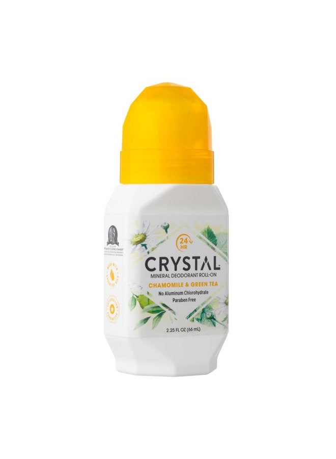 CRYSTAL ESSENCE مزيل عرق معدني كريستال رول أون، بابونج وشاي أخضر، 2.25 أونصة سائلة (عبوة من 12) - Image 3