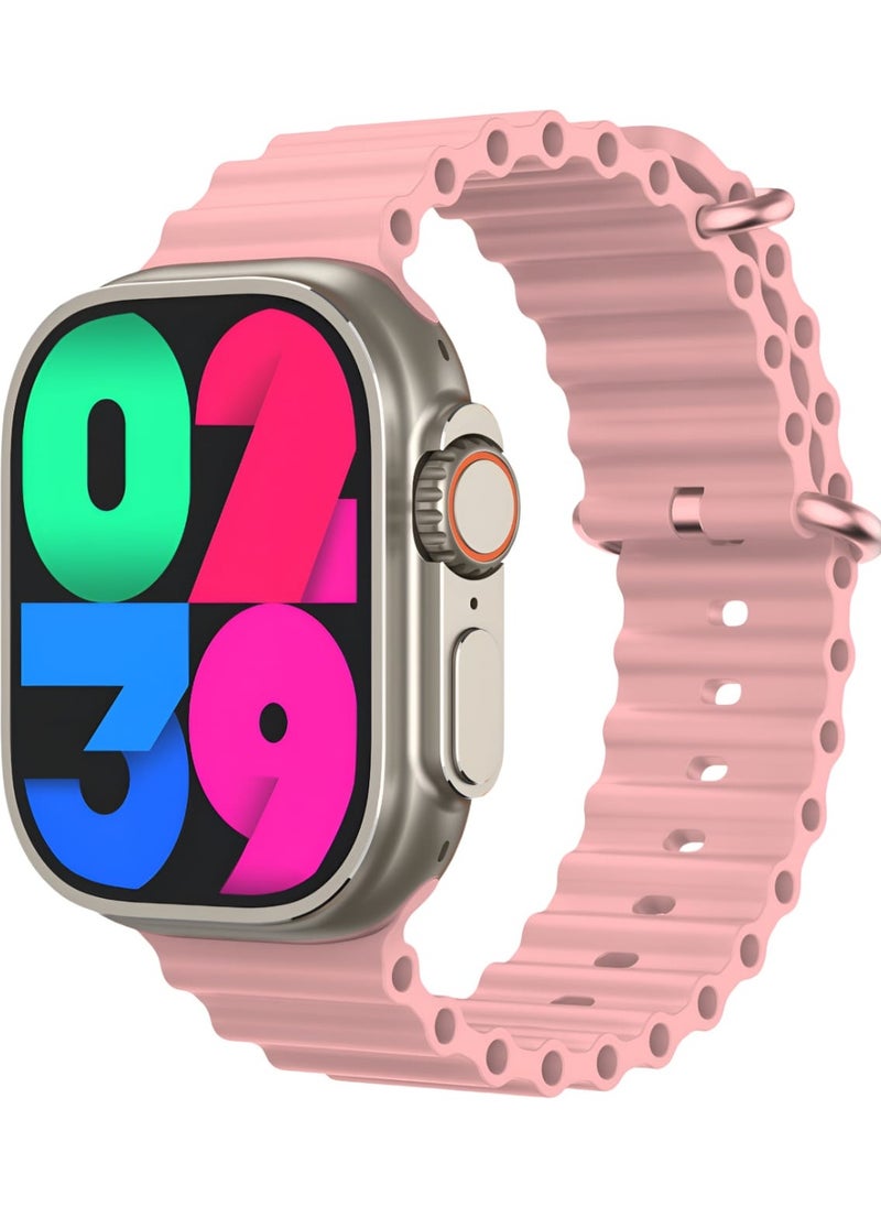 Generic - T10 ULTRA 2 Smart Watch BIG INFINITE DISPLAY Wireless Charging 49MM (Pink) - Image 1