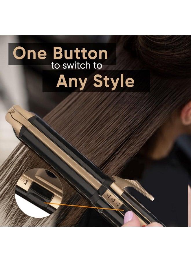 Vega - 3 In 1 Hair Styler For Women, (India'S No.1* Hair Styler Appliance Brand) Straightener, Curler And Crimper, Suitable For All Hair Types, Gold-Black (Vhscc-01) - Image 1