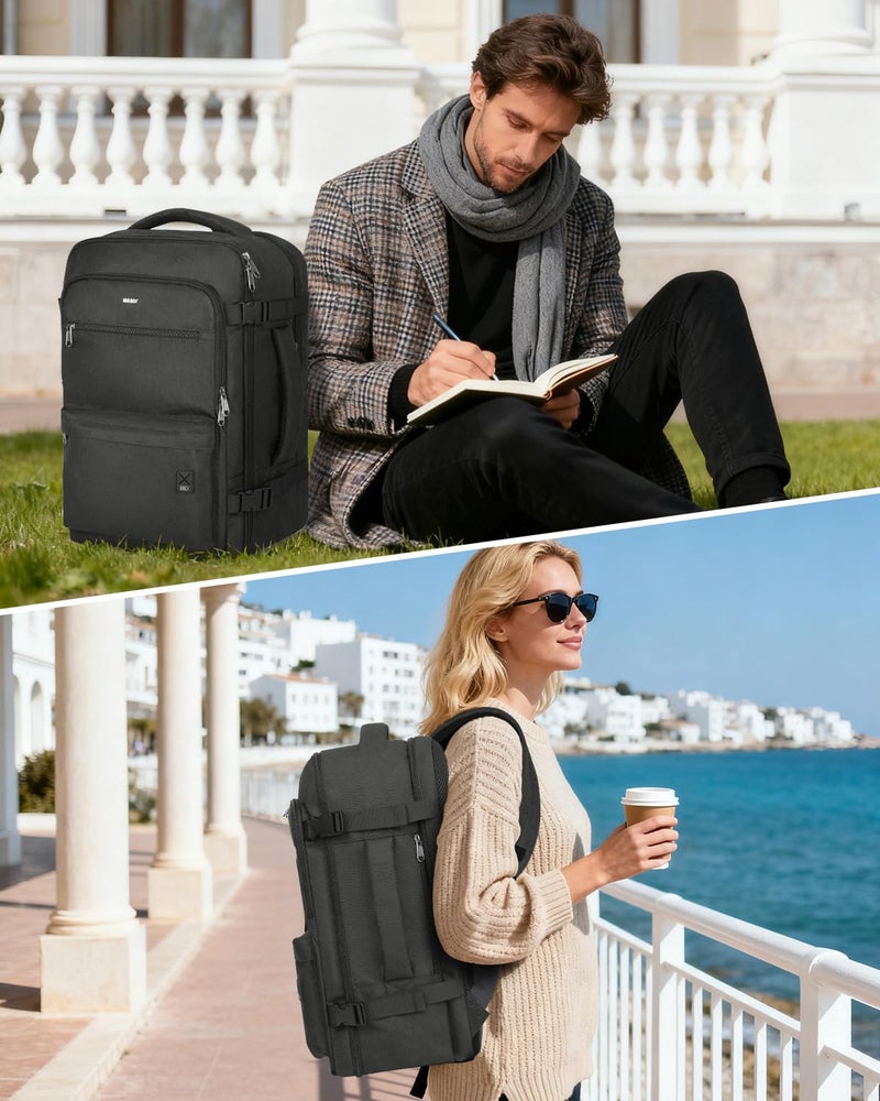 WANDF Travel Backpack For Spirit Airlines Personal Item Bag 18x14x8 with Wet Pocket, 17 Inch Laptop Backpack for Men WomenÃ¯Â¼Ë†BlackÃ¯Â¼â€° - Image 2