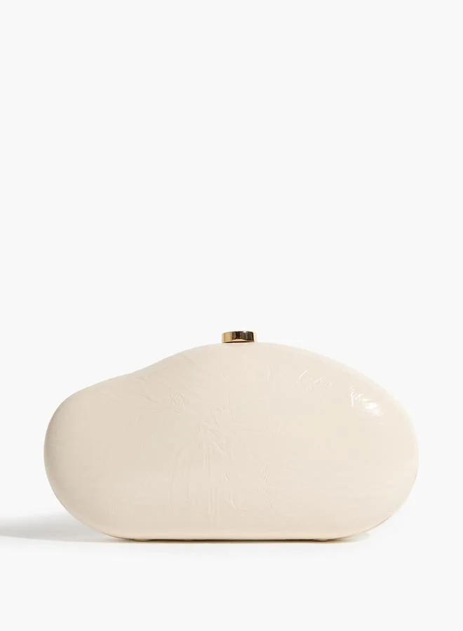 Styli  Off-White Patent Hardcase Clutch with Chain Strap for Women | Best Price UAE