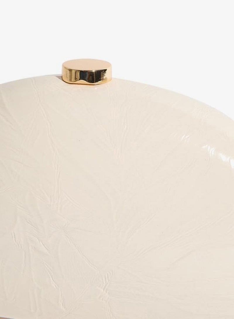 Styli Off-White Patent Hardcase Clutch with Chain Strap - Image 3