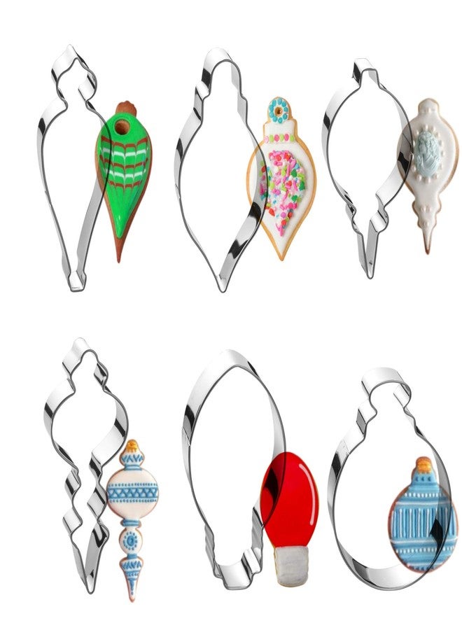 Maykito Christmas Ornament Cookie Cutter Set -6 Pieces In Assorted Designs - Stainless Steel - Image 1