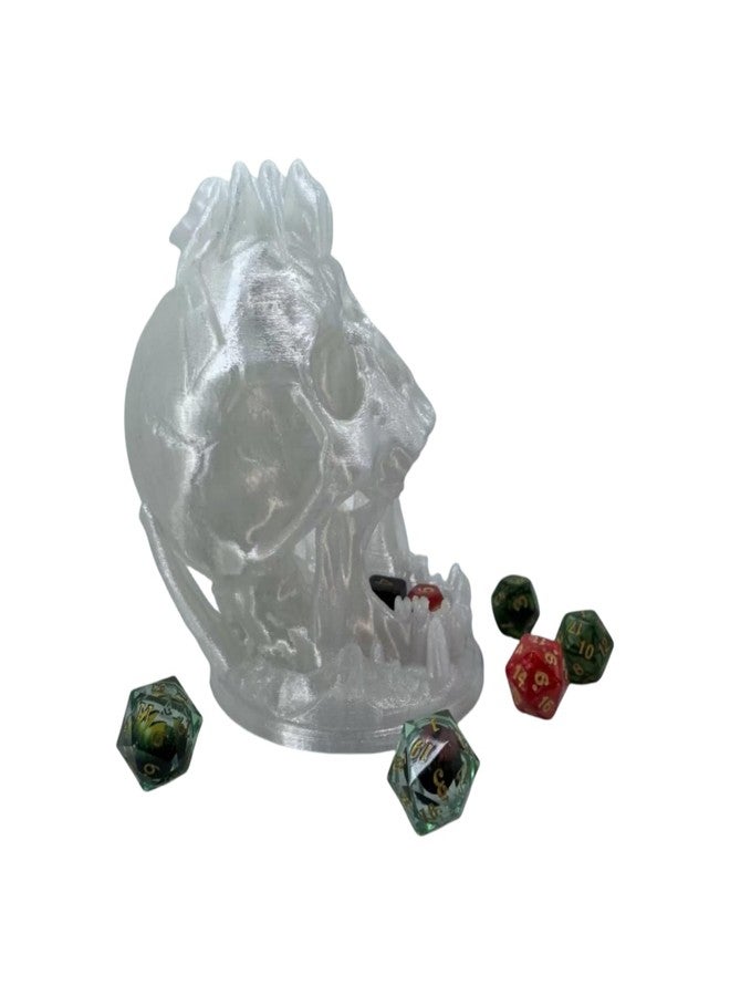 XJPONGC Skull Dice Tower Dungeons and Dragons RPG abletop Roleplaying Game Jail D&D (Random 7PCS D20 Dice Set Included) Crystal - Image 3