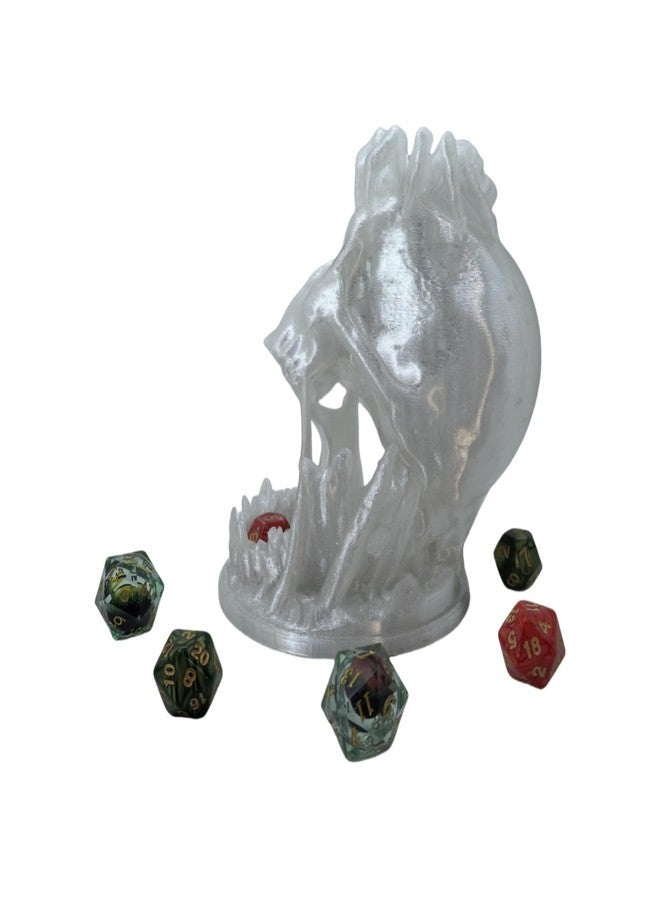 XJPONGC Skull Dice Tower Dungeons and Dragons RPG abletop Roleplaying Game Jail D&D (Random 7PCS D20 Dice Set Included) Crystal - Image 4
