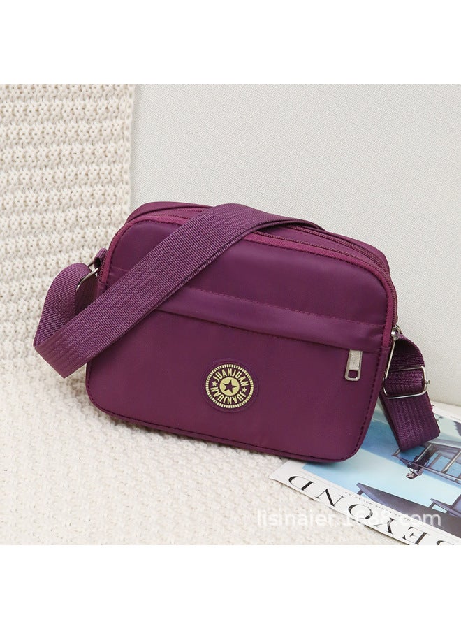 Bag Fashion Trendy Bag Hall Korean Style Shoulder Mother's Small Flower Cloth Bag Middle-aged Women's Bag Casual Nylon-Color:Black  - Image 5