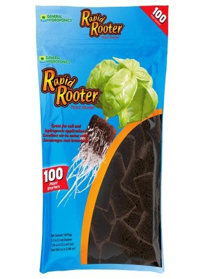 General Hydroponics Rapid Rooter, Starter Plug for Seeds or Cuttings, Great for Soil or Hydroponics Growing System, 100 Plugs - Image 1