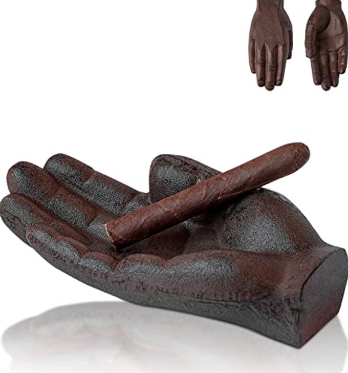 Comfify Cast Iron Cigar Ashtray Hand-Shaped Rustic Decorative Tray, Key Holder, Heavy Duty Paperweight, Unique Gift for Men, Office & Home Decor - Image 4