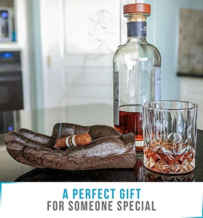 Comfify Cast Iron Cigar Ashtray Hand-Shaped Rustic Decorative Tray, Key Holder, Heavy Duty Paperweight, Unique Gift for Men, Office & Home Decor - Image 2