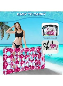 GGEROU Pool Lounger Float,Water Lounger Pool Chair Lounge,Inflatable Pool Hammock Float 21-Cooling Holes, Floating Mat Swimming Pool Floats Toys Pink  - Image 5