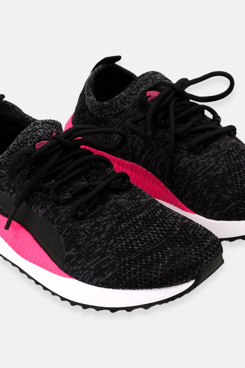 PUMA Kids Girl Pacer Next Fs Knit Lace Up Outdoor Shoes, Black Combo - Image 4