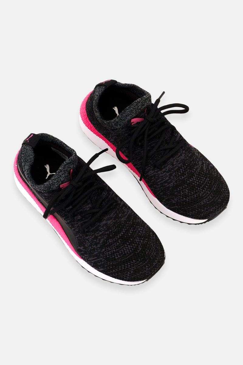 PUMA Kids Girl Pacer Next Fs Knit Lace Up Outdoor Shoes, Black Combo - Image 2