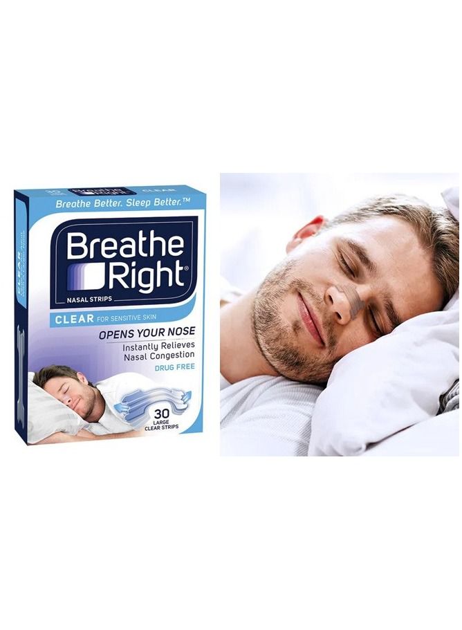 Breathe Right شرائط الأنف الشفافة الكبيرة، 30 قطعة - Image 3
