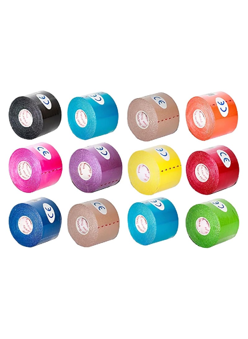 Kinesiology Tape, Medical Adhesive, Therapeutic Muscle Tape, Hypoallergenic, Breathable, Waterproof Adhesive for Sports and Injury Recovery, for Gym, Running, Tennis, Swimming, and Football, 5 Meters (Random Color) - Image 2