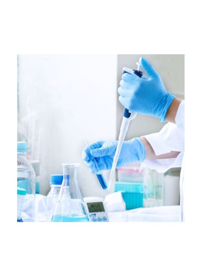 NIBEMINENT 50-Piece Disposable Latex Gloves Set Blue 18cm  - Image 5