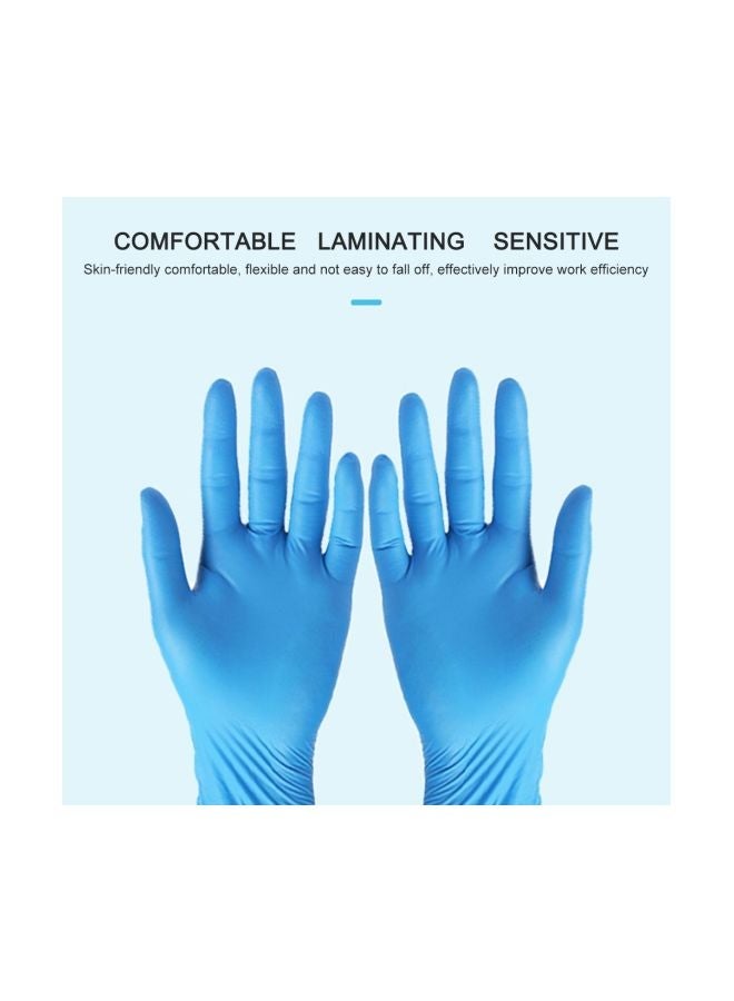 NIBEMINENT 50-Piece Disposable Latex Gloves Set Blue 18cm  - Image 2