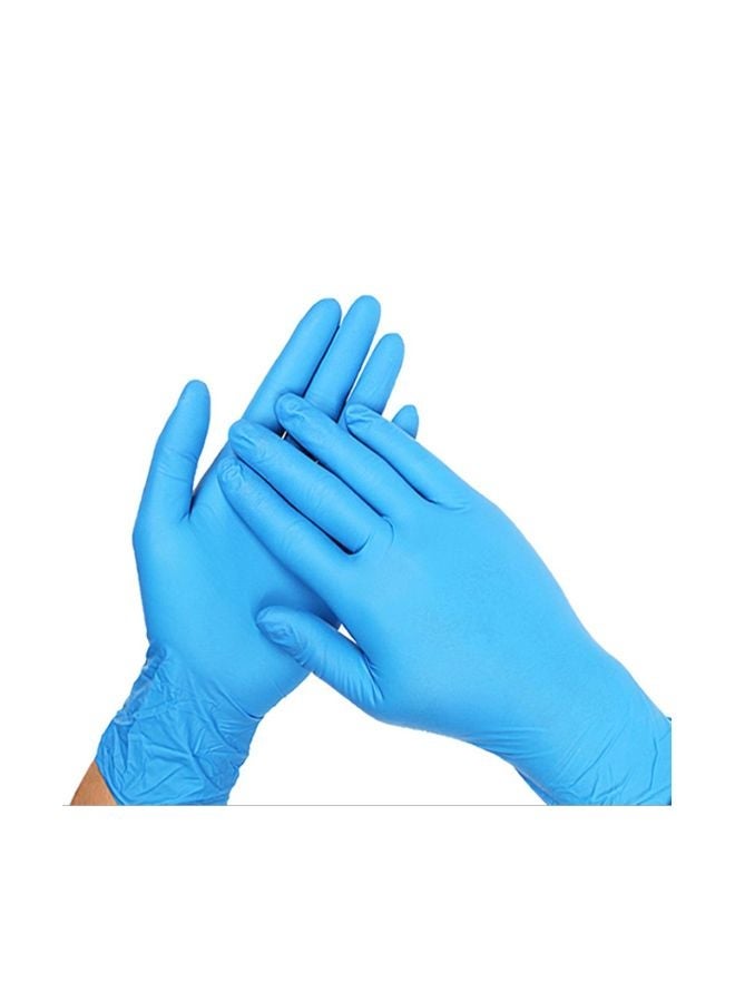 NIBEMINENT 50-Piece Disposable Latex Gloves Set Blue 18cm  - Image 4