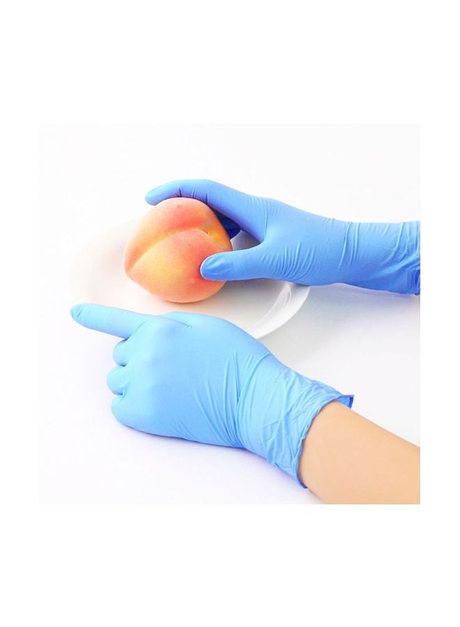 NIBEMINENT 50-Piece Disposable Latex Gloves Set Blue 18cm  - Image 3