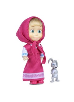 Masha and The Bear Masha and the Bear 12 Cm Toy Doll | Famous Cartoon | Ideal Gift Set for Girls Kids (Masha with Animal - Pink)  - Image 1
