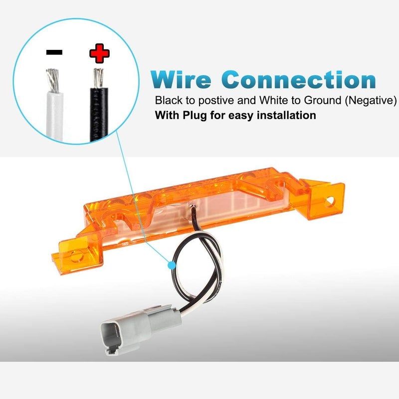 Partsam 5PCS 6LED Cab Light Truck Trailer Cab Marker Top Amber Lens Roof Running Light Reflective Lights Assembly Compatible with 2004 VN/2003-2020 VNL Trucks Waterproof - Image 4